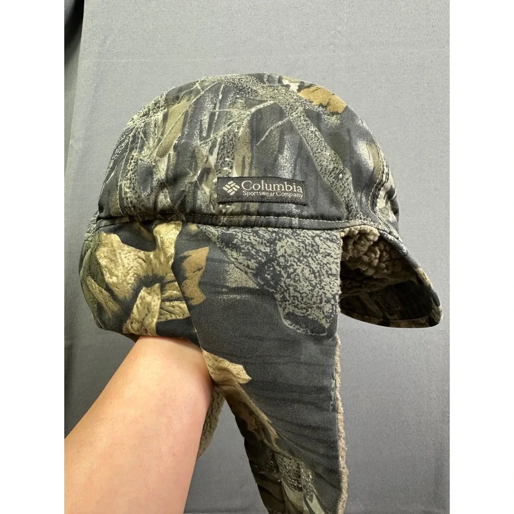 Columbia Mossy Oak Camo Trapper Hat Sherpa Lined Ear Flap Hunting‎ Cap Men's XXL